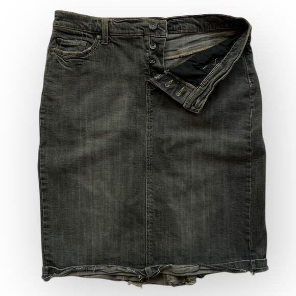 Mossimo Women's Vintage Y2K Gray Stretch Denim Button Fly Pencil Skirt Size 6 - Picture 3 of 10